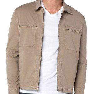 LIVERPOOL LOS ANGELES Zip Front Shirt Jacket, Khaki | Size Small